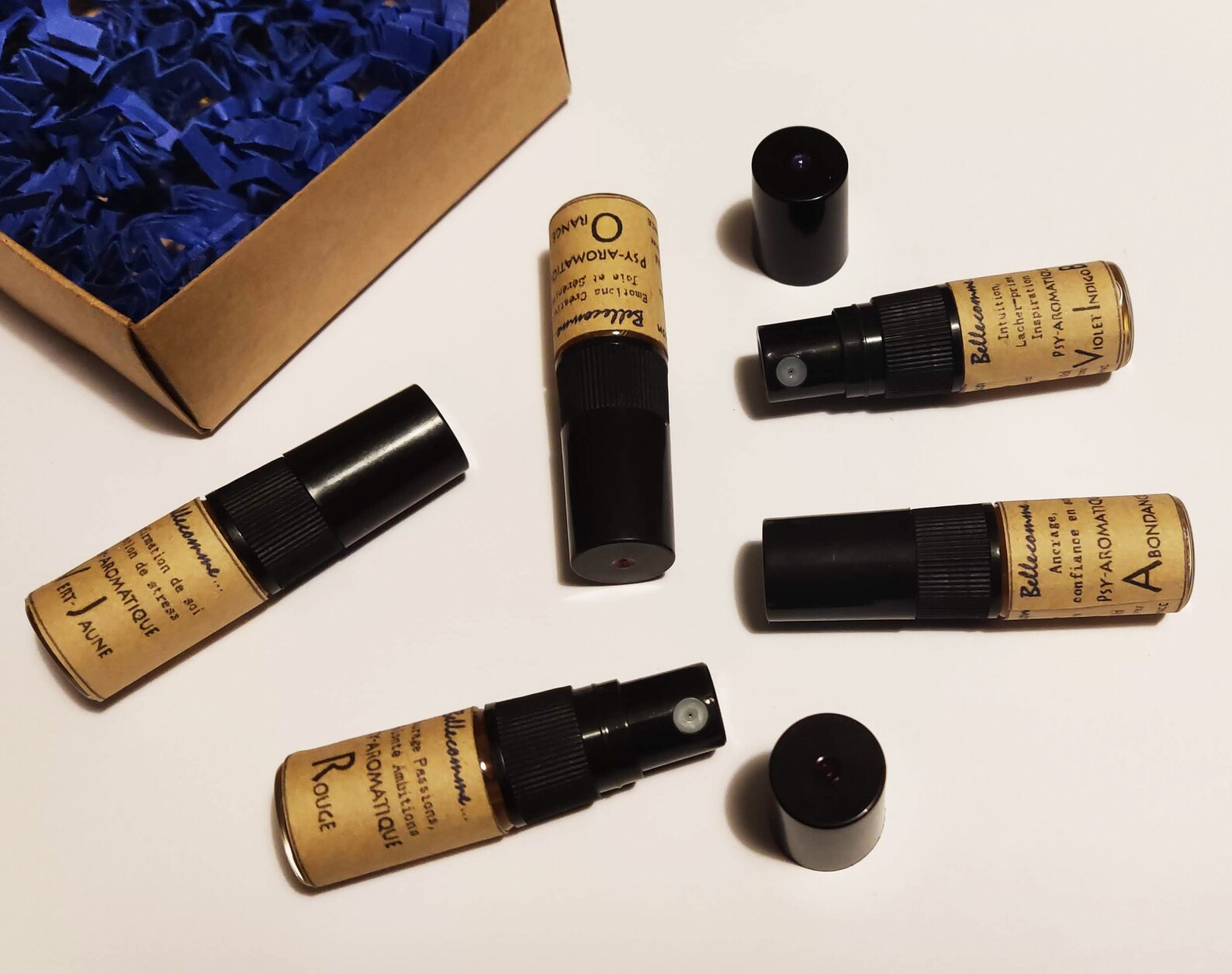 Coffret 5 parfums naturels et bio, psy-aromatiques énergétiques aux huiles essentielles – Image 4