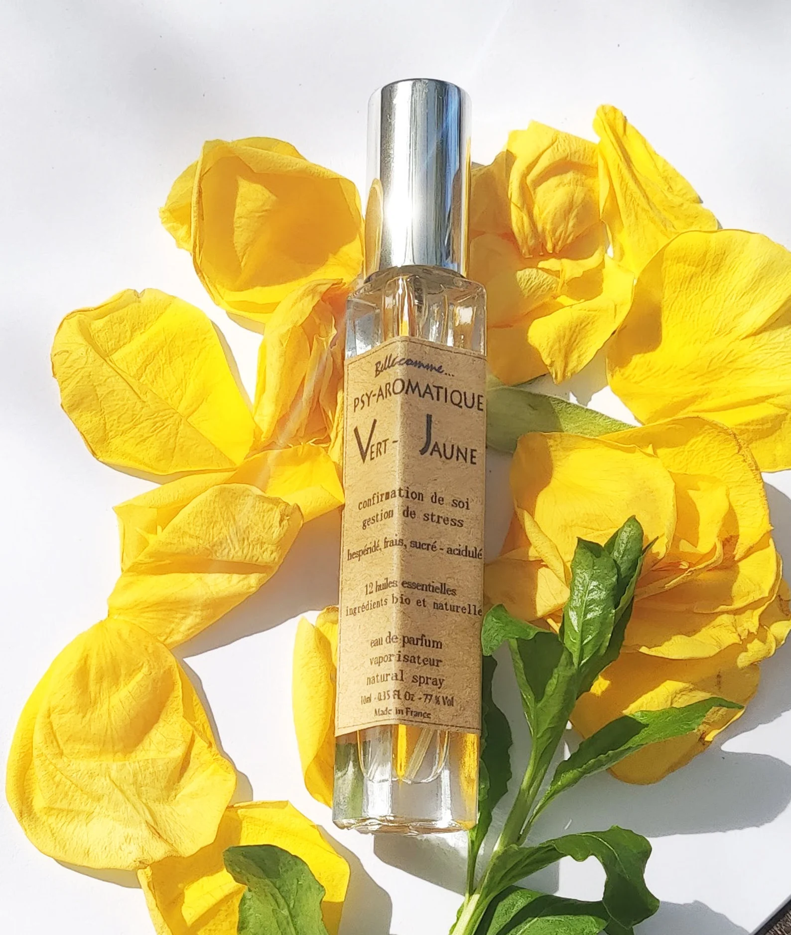 Parfum bio et naturel Vert-Jaune aux huiles essentielles